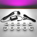 Lighting kit with 45mm pink LED bulbs and power adapter on a gray surface