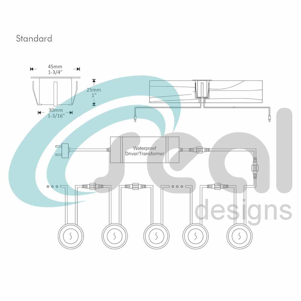 45mm Recessed Lighting Kit - Pink