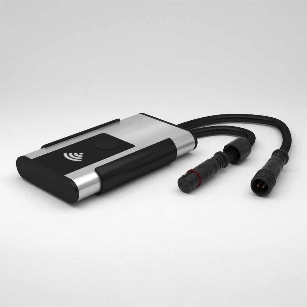 WiFi controller device with cables for single colour LED lights on a light gray background