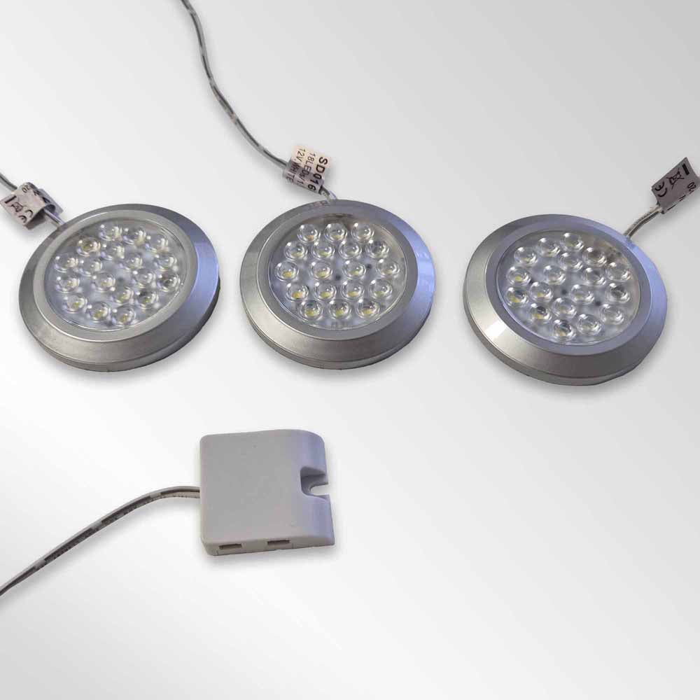 Round LED Kitchen Cabinet Lights - White