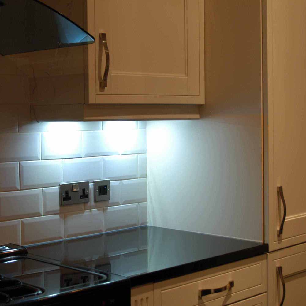 Round LED Kitchen Cabinet Lights - White