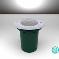 White LED in ground light fixture on a gray background