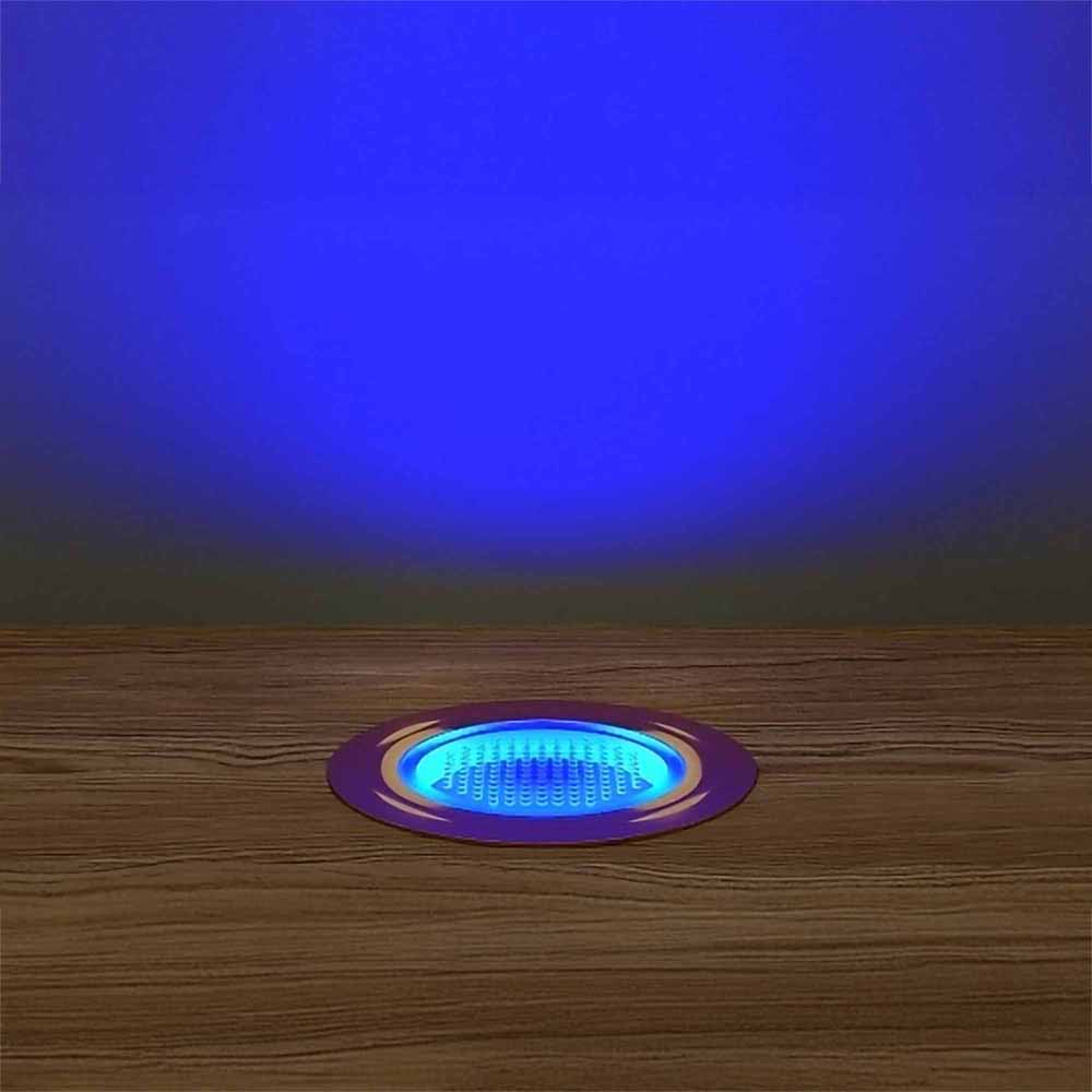 45mm Copper Decking Plinth Lights - Blue