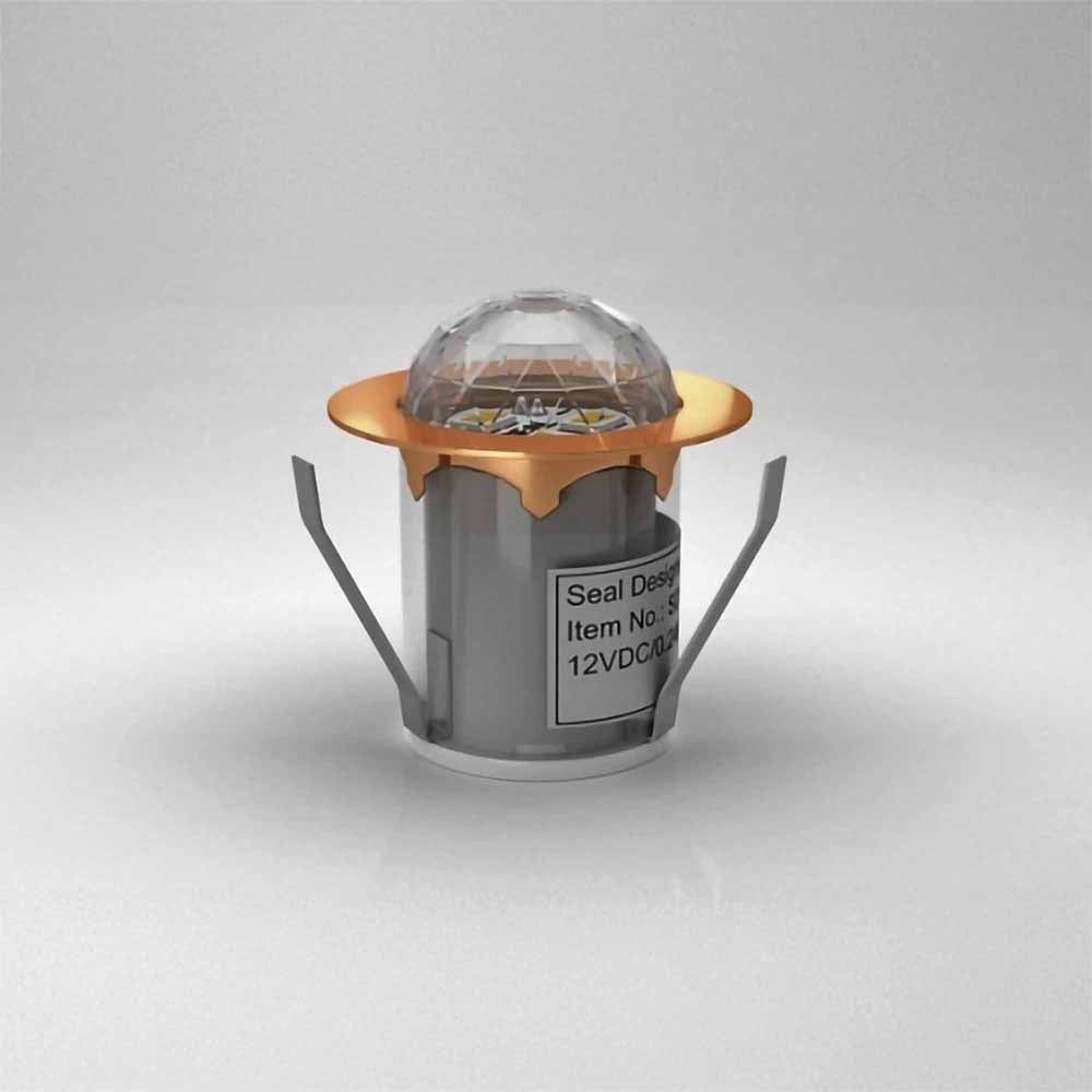 30mm Copper Crystal Dome LED Light - Single