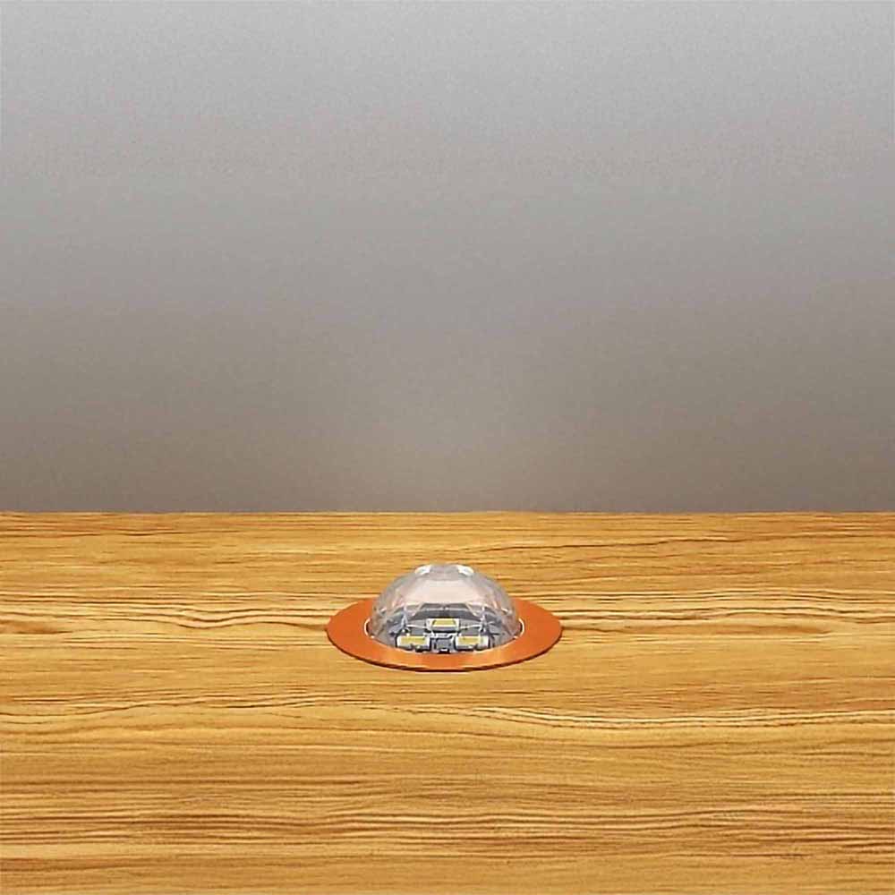 30mm Copper Crystal Dome Decking Plinth Lights - Warm White