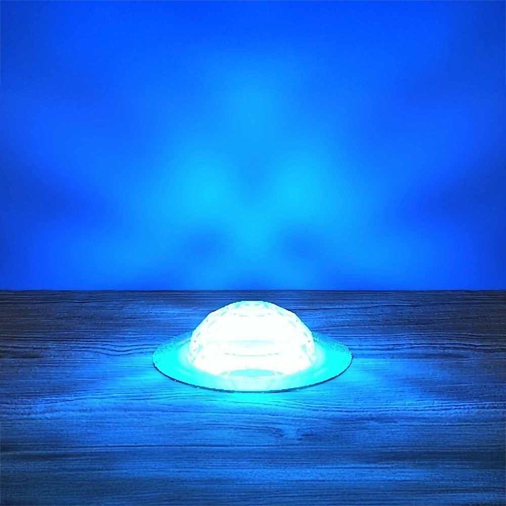 45mm Copper Crystal Dome Decking Plinth Lights - Blue