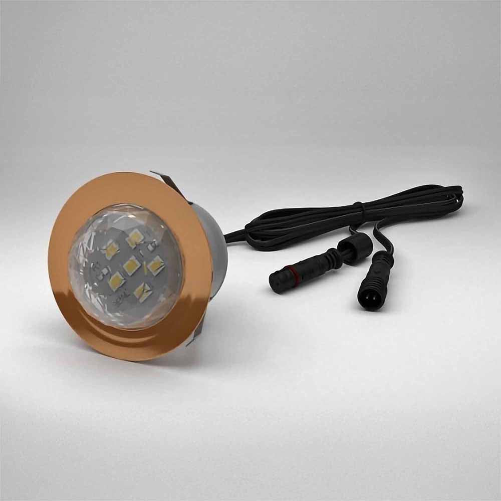 45mm Copper Crystal Dome LED Light - Single