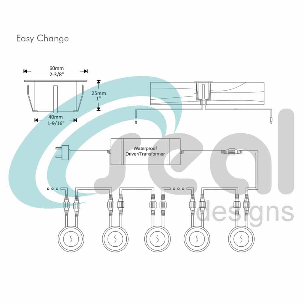 60mm Recessed Lighting Kit - Warm White