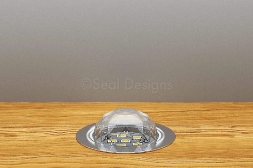 10 x 45mm Crystal Dome Kit – White – Stainless Steel Bezel