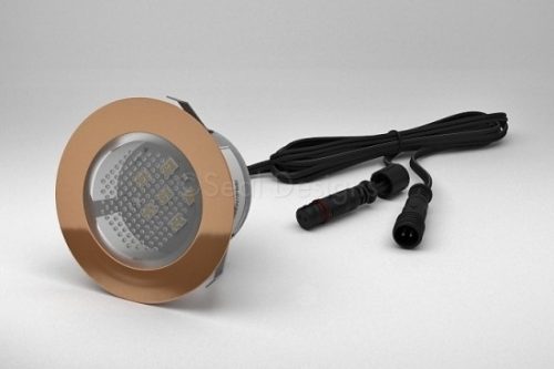 1 x 45mm LED Light Fitting Copper & Round Bezel