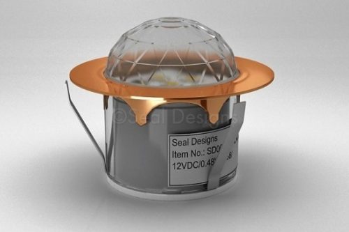 1 x 45mm Crystal Dome Light – Copper Bezel