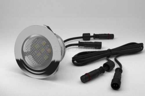 1 x 45mm Easy Change LED Light Fitting Stainless Steel Round Bezel