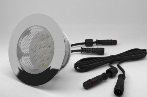 1 x 60mm Easy Change LED Light Fitting Stainless Steel Round Bezel